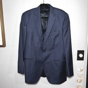 Peter Millar Blazer Mens 40R Navy Wool Two Button Notch Lapel Double Vent Lined